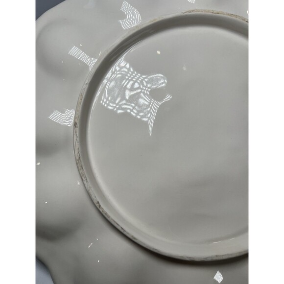 Egg Platter With 2 Baby Chics, Butterfly & Tulips.‎ Vintage 10” Diameter - Picture 9 of 16